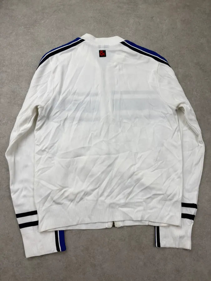 2000s Dolce & Gabbana White & Blue Striped Zip-up Sweater xxIyZwg 5