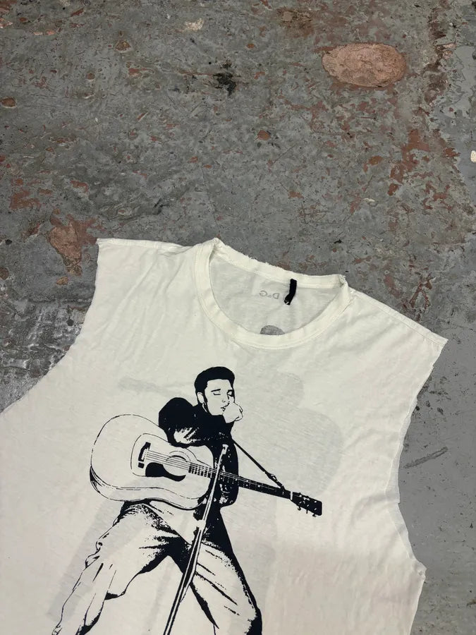 2000s Dolce & Gabbana White Tank Top Musician Graphic Print  uxpXOQP 4