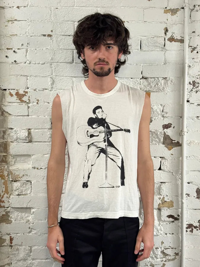 2000s Dolce & Gabbana White Tank Top Musician Graphic Print  uxpXOQP 0