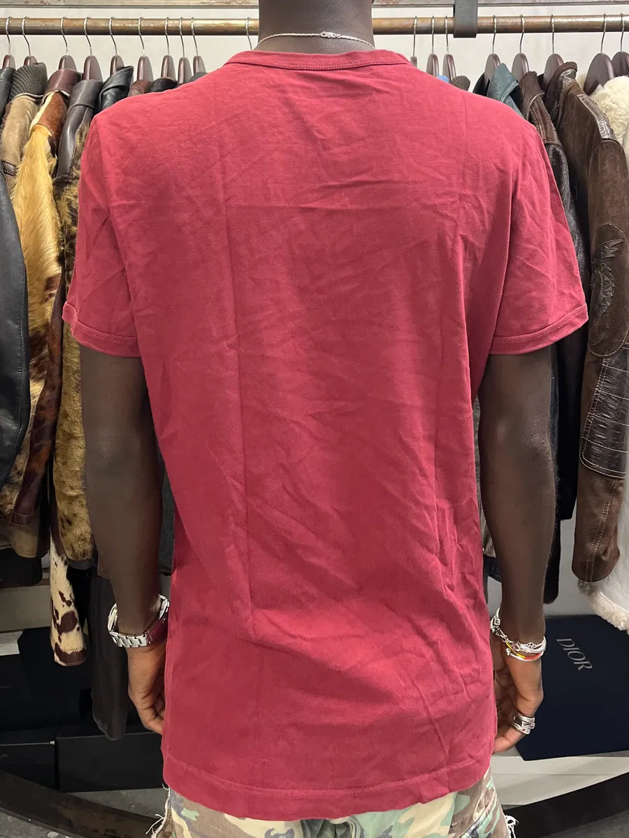 2000s Dolce & Gabbana White Tiger Burgundy T-Shirt jOBOKWS 2