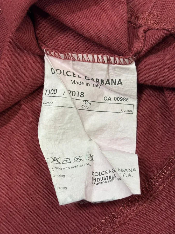 2000s Dolce & Gabbana White Tiger Burgundy T-Shirt jOBOKWS 7