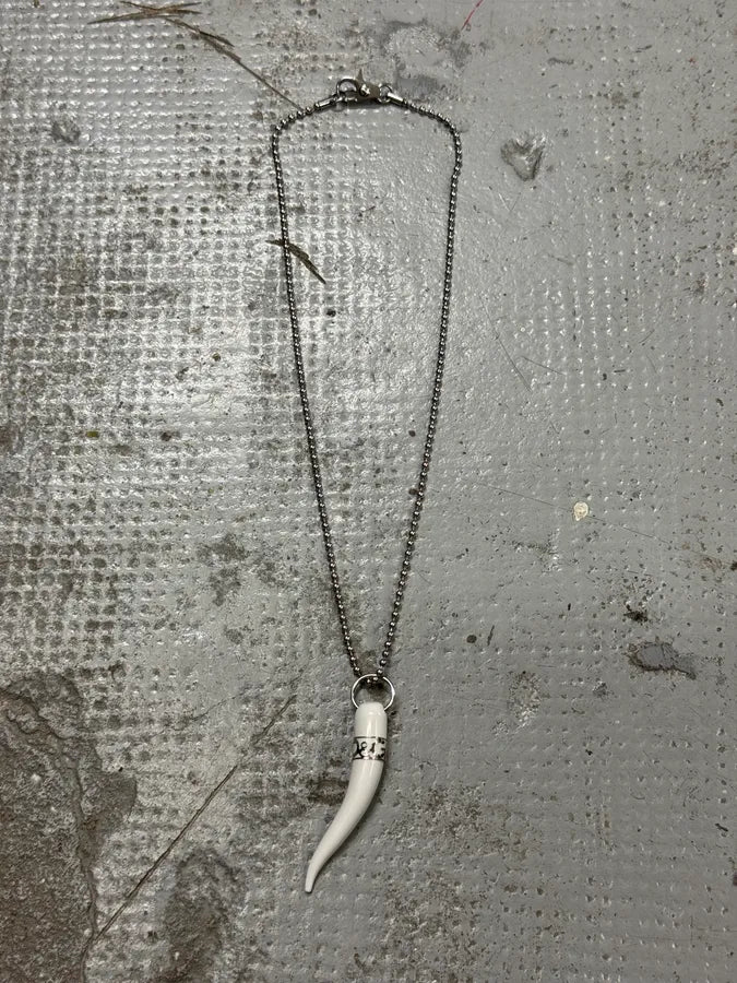 2000s Dolce & Gabbana White Tooth Ball Chain Necklace kkzPfnz 0