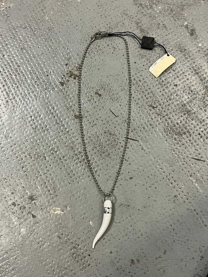 AW2005 Dolce & Gabbana White Tooth Ball Chain Necklace jqYMyBK 0