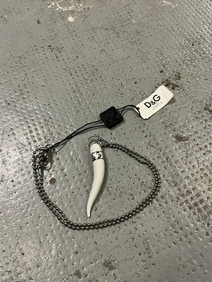 AW2005 Dolce & Gabbana White Tooth Ball Chain Necklace jqYMyBK 3