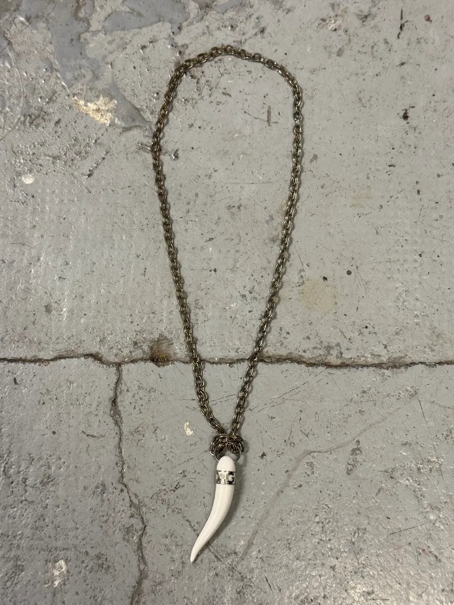 2000s Dolce & Gabbana White Tooth Necklace hiefRUt 0