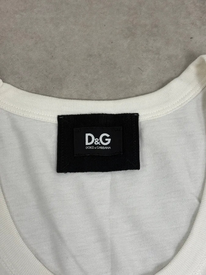 2000s Dolce & Gabbana White Trompe L’Œil Necklace Tank Top NtORIlp 6