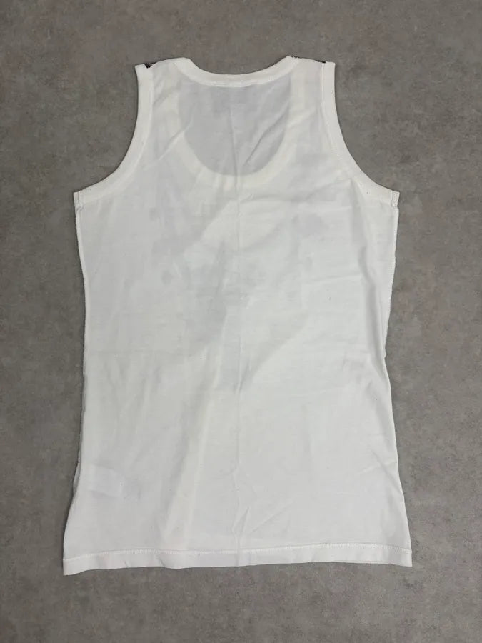 2000s Dolce & Gabbana White Trompe L’Œil Necklace Tank Top NtORIlp 5