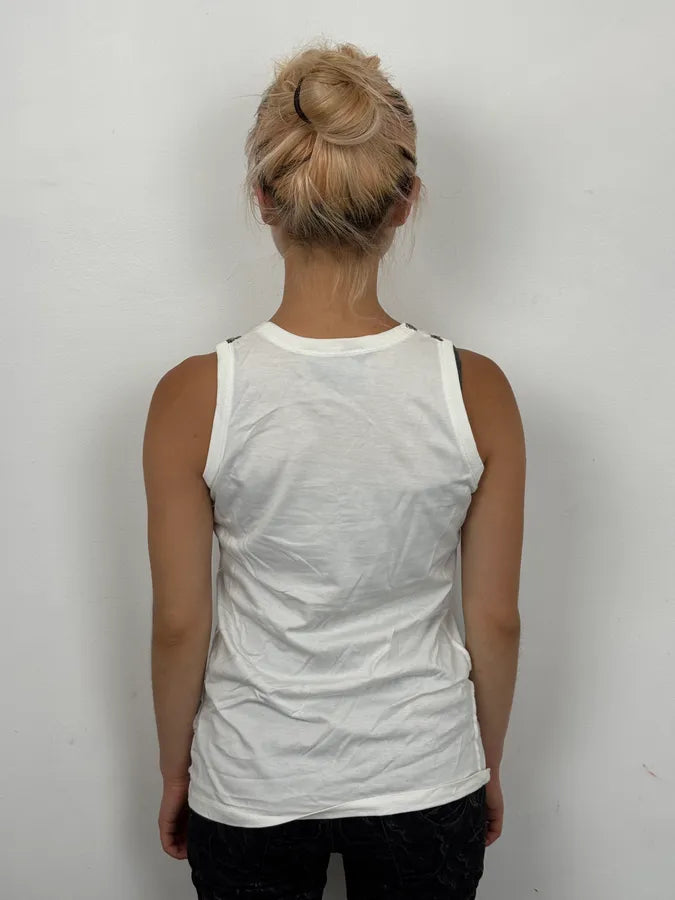 2000s Dolce & Gabbana White Trompe L’Œil Necklace Tank Top NtORIlp 2