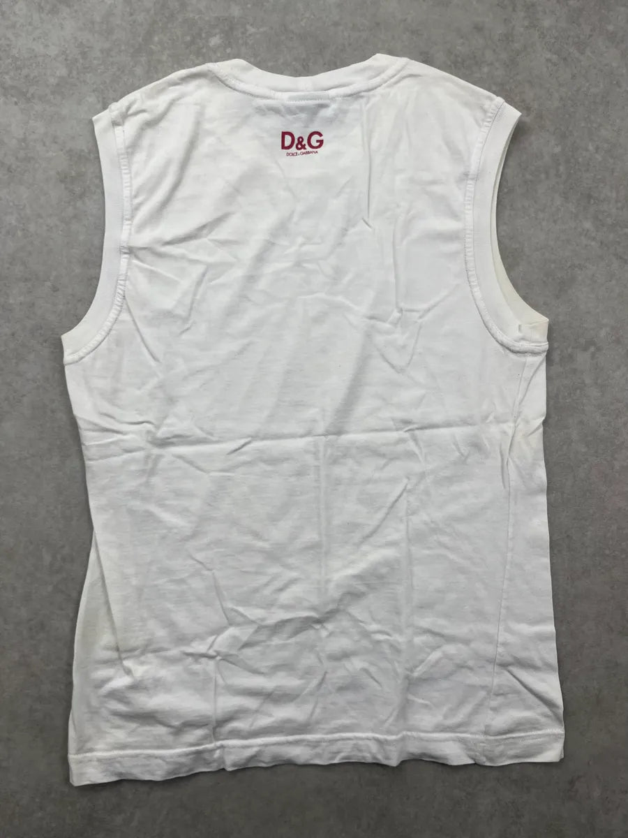 2000s Dolce & Gabbana White Trompe LOeil Chain Tank Top TJrQDPr 3