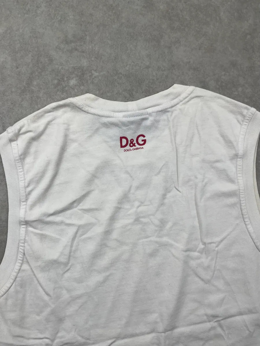 2000s Dolce & Gabbana White Trompe LOeil Chain Tank Top TJrQDPr 5