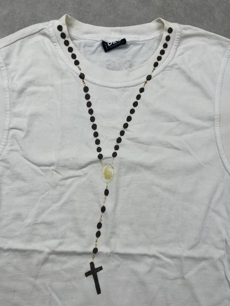 2000s Dolce & Gabbana White Trompe LOeil Chain Tank Top TJrQDPr 6