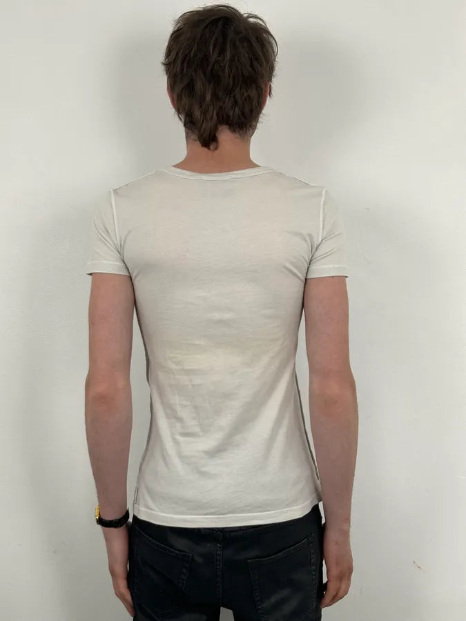 2000s Dolce & Gabbana White Trompe L’Oeil Navy T-Shirt mJpmgVi 3