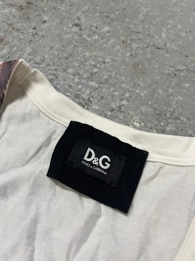2000s Dolce & Gabbana White Trompe L’oeil Necklace Tank Top (S/M) yoAUXcc 4