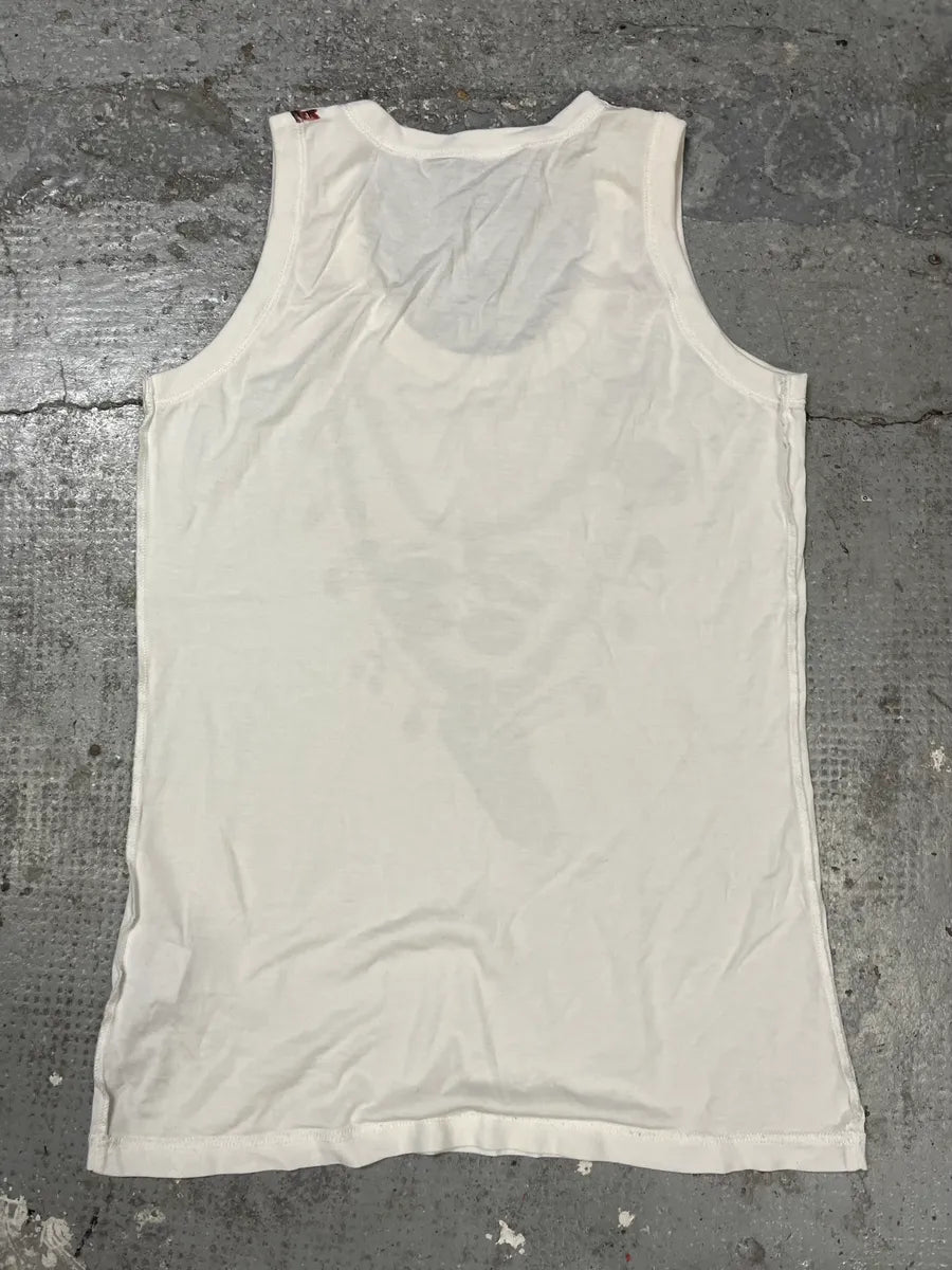2000s Dolce & Gabbana White Trompe L’oeil Necklace Tank Top (S/M) yoAUXcc 5
