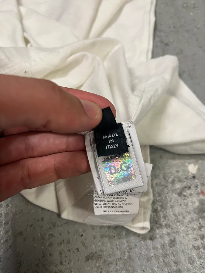 2000s Dolce & Gabbana White Trompe L’oeil Necklace Tank Top (S/M) yoAUXcc 7