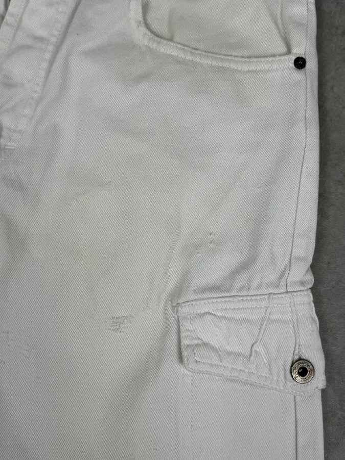 SS2006 Dolce & Gabbana White Tagged Sport Cargo Shorts bJrKGeT 9