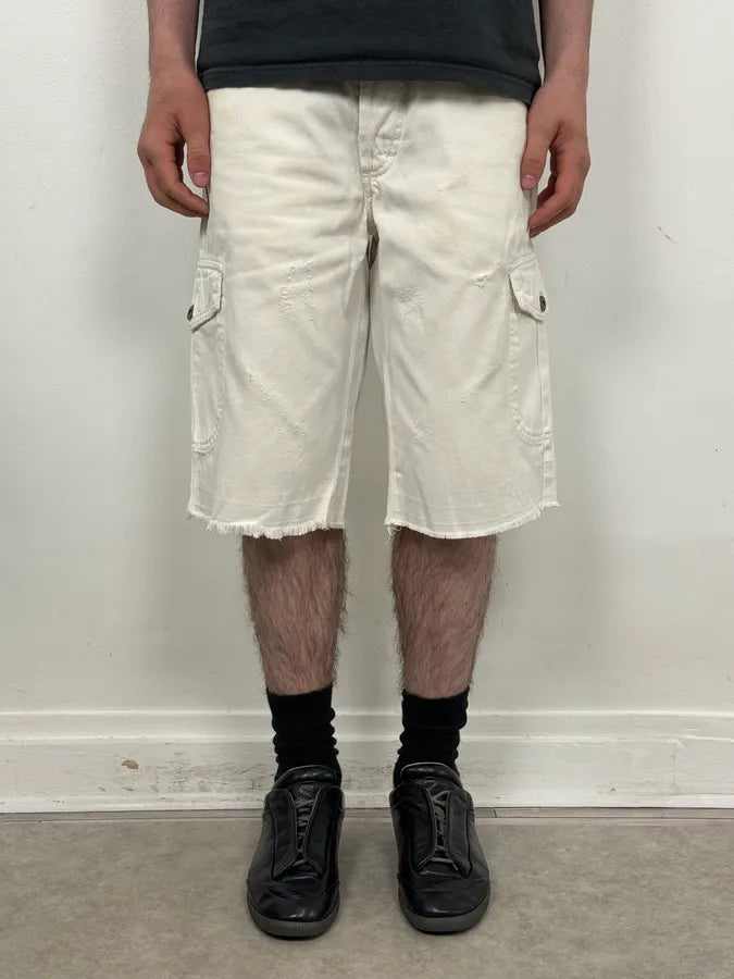 SS2006 Dolce & Gabbana White Tagged Sport Cargo Shorts bJrKGeT 1