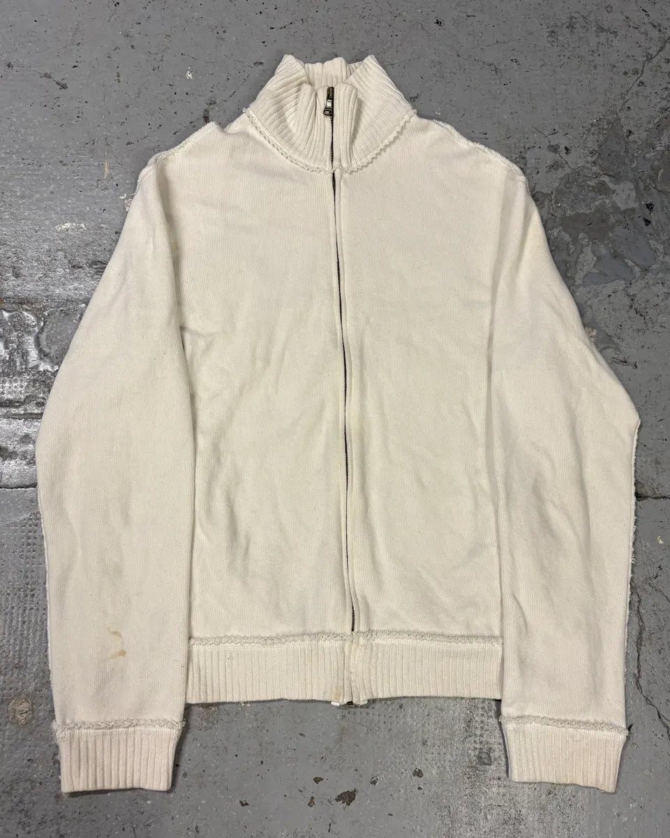 2000s Dolce & Gabbana White Zip-up Sweater XqeQCdd 0