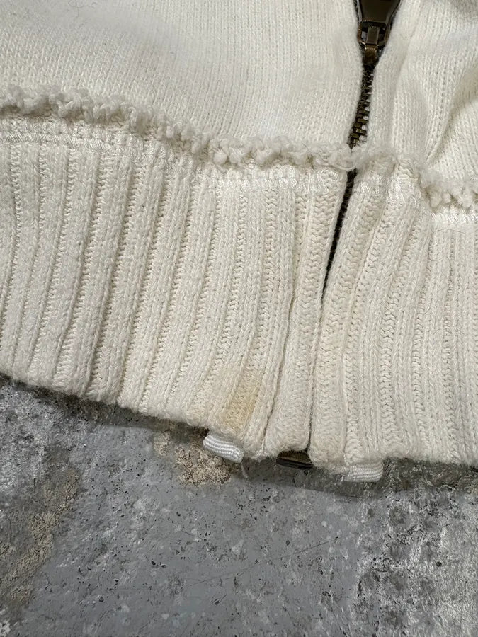 2000s Dolce & Gabbana White Zip-up Sweater XqeQCdd 11