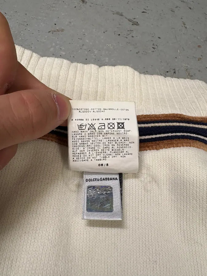 2000s Dolce & Gabbana White Zip-up Sweater XqeQCdd 13