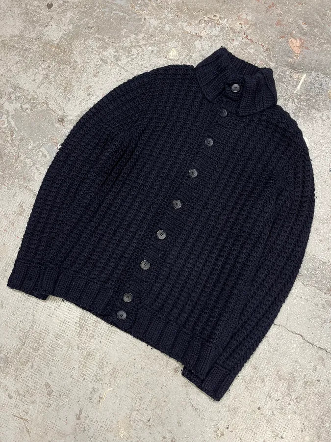 FW2010 Dolce & Gabbana Wool Buttoned Navy Cardigan UKyLnOr 3