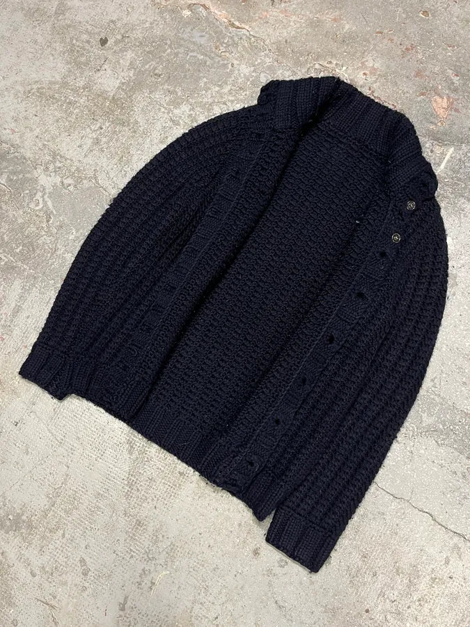 FW2010 Dolce & Gabbana Wool Buttoned Navy Cardigan UKyLnOr 4