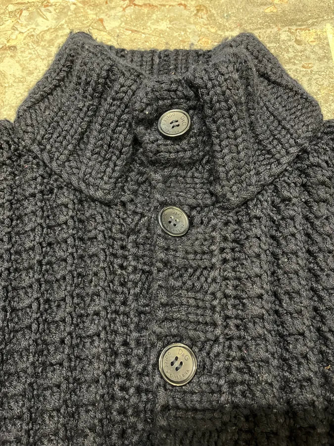 FW2010 Dolce & Gabbana Wool Buttoned Navy Cardigan UKyLnOr 6