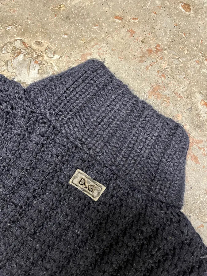 FW2010 Dolce & Gabbana Wool Buttoned Navy Cardigan UKyLnOr 7