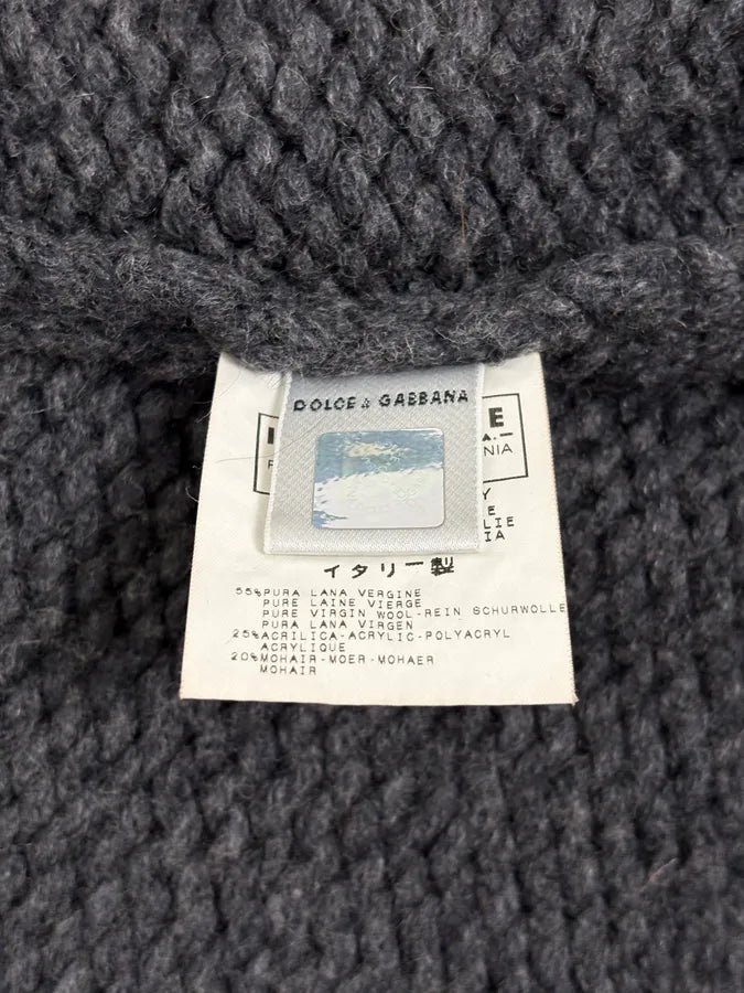 AW2002 Dolce & Gabbana Wool Embroidered Flowers Grey Sweater gZVGKUo 13