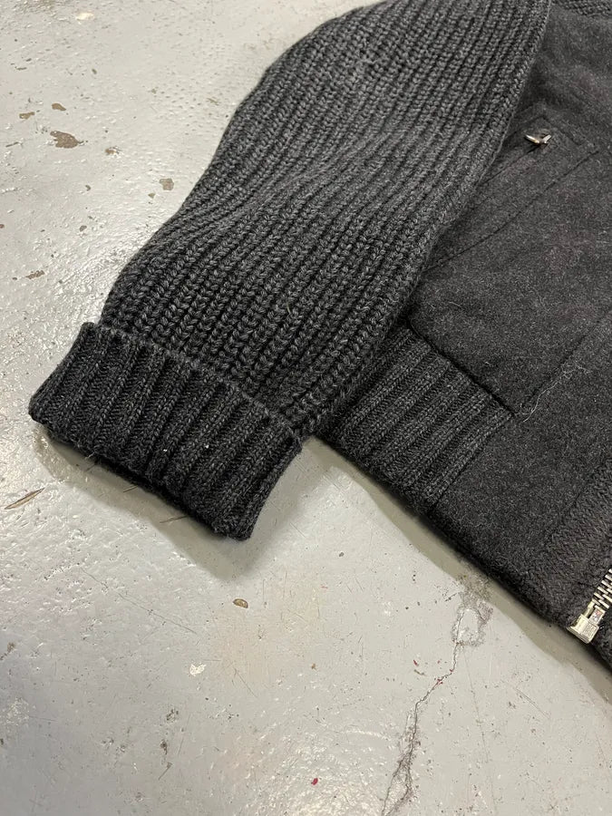 2000s Dolce & Gabbana Wool Grey Two Tone Hooded Jacket gECzUiN 6