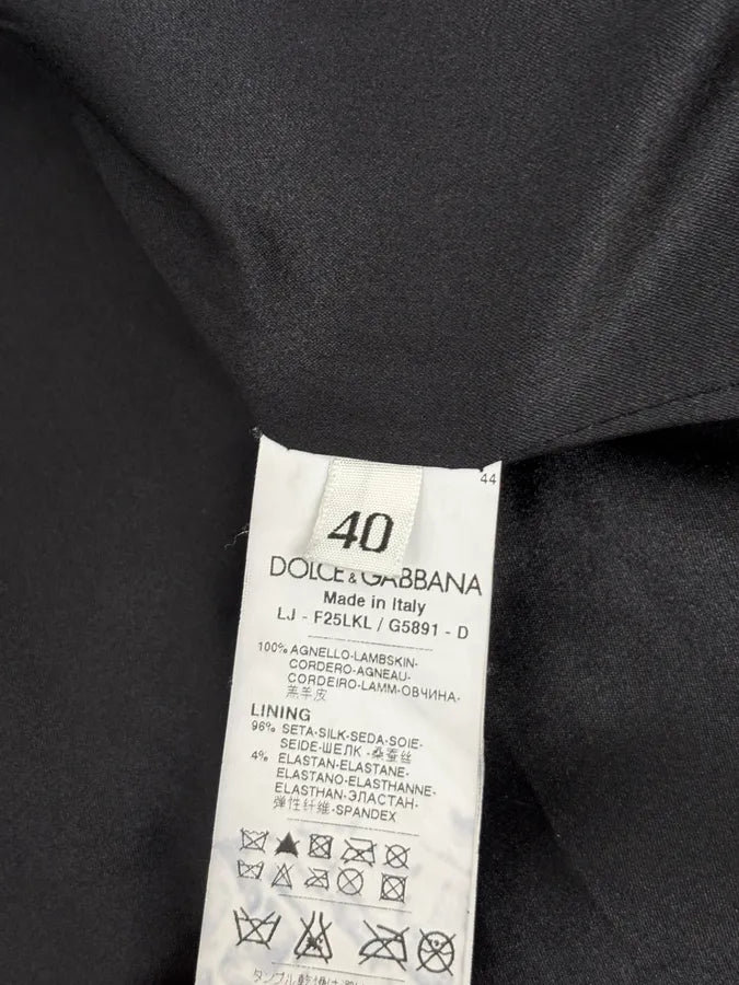 2000s Dolce & Gabbana Woven Black Leather Jacket qUXHopa 7