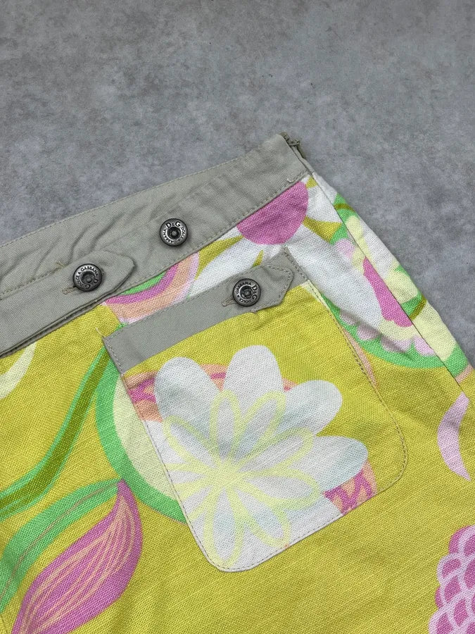 SS2004 Dolce & Gabbana Yellow Fantasy Floral Pants VbJQpPx 8