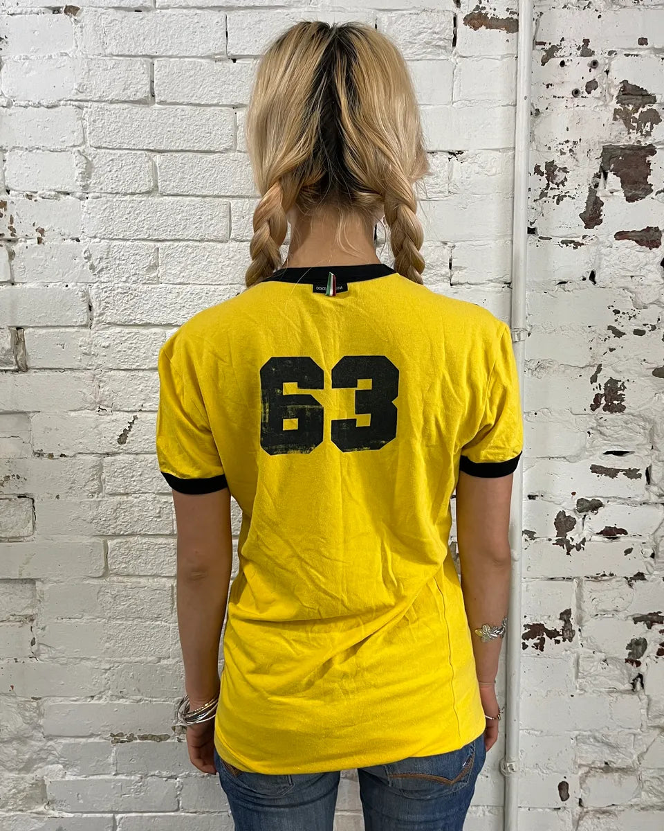 2000s Dolce & Gabbana Yellow V-Neck 63 The Best Things T-Shirt  cgVFWDl 2
