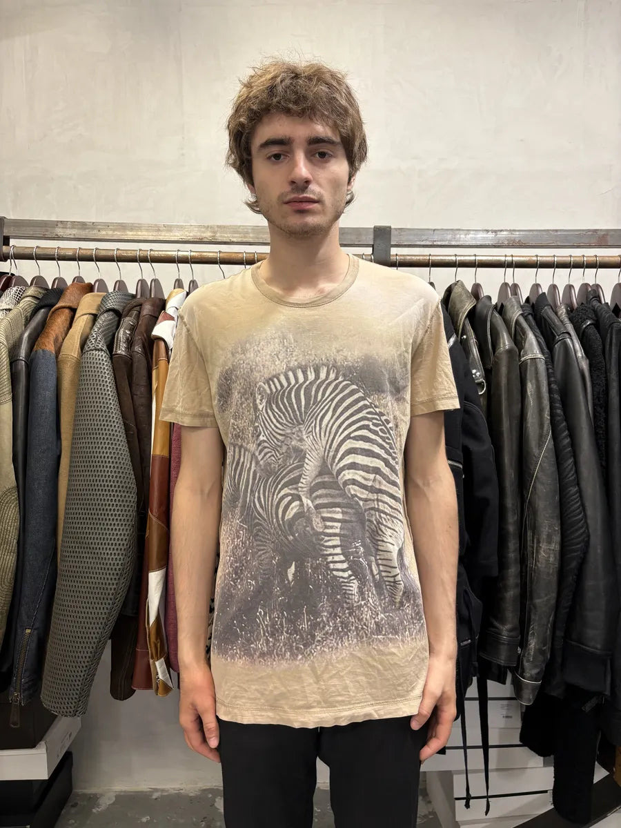 2000s Dolce & Gabbana Zebra Sexual Fantasy Beige T-Shirt LZPhBeF 2