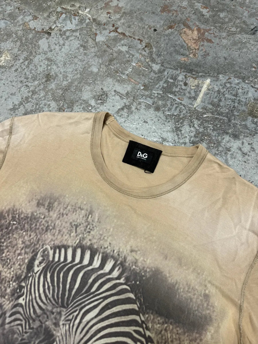 2000s Dolce & Gabbana Zebra Sexual Fantasy Beige T-Shirt LZPhBeF 8