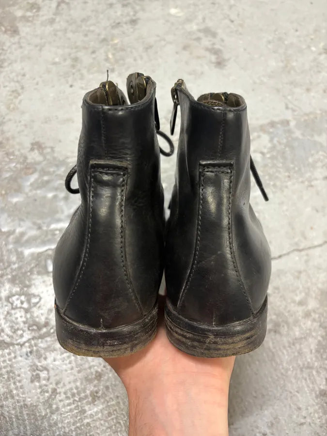 2000s Dolce & Gabbana Zip Black Leather Boots IKytAKa 6