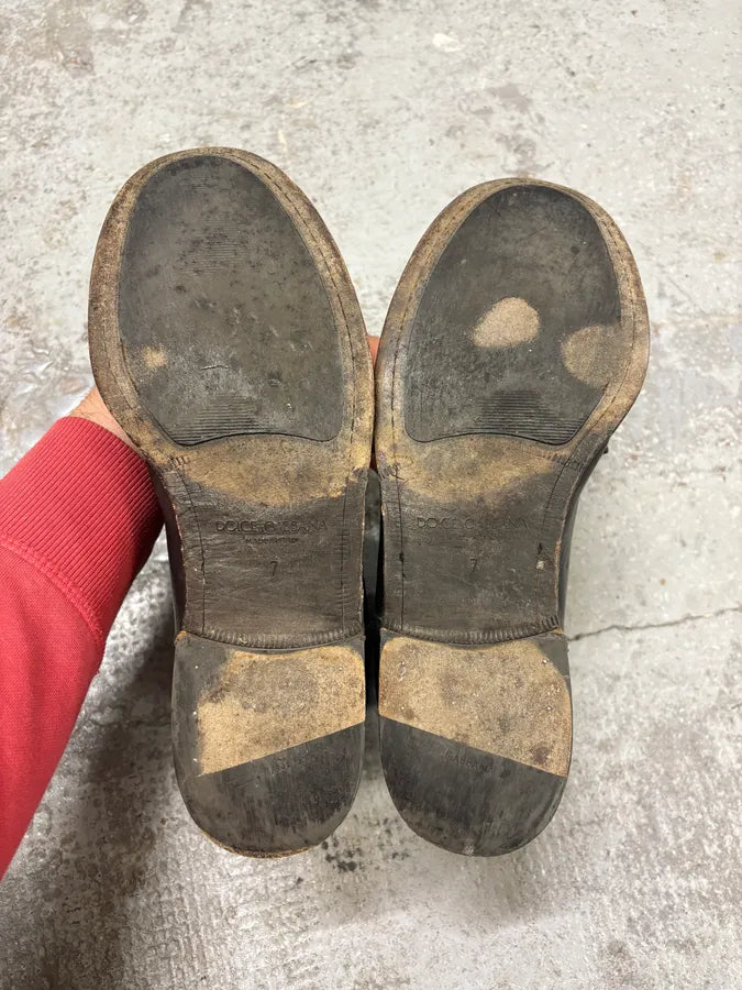 2000s Dolce & Gabbana Zip Black Leather Boots IKytAKa 9