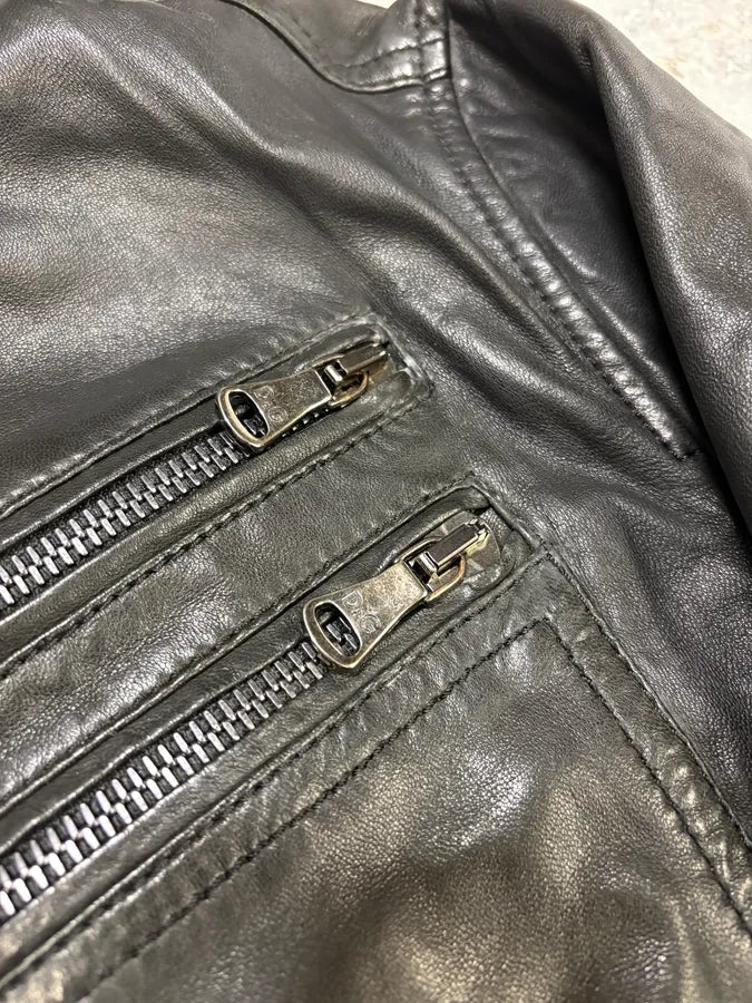 2000s Dolce & Gabbana Zip Black Leather Jacket eumpYqO 7