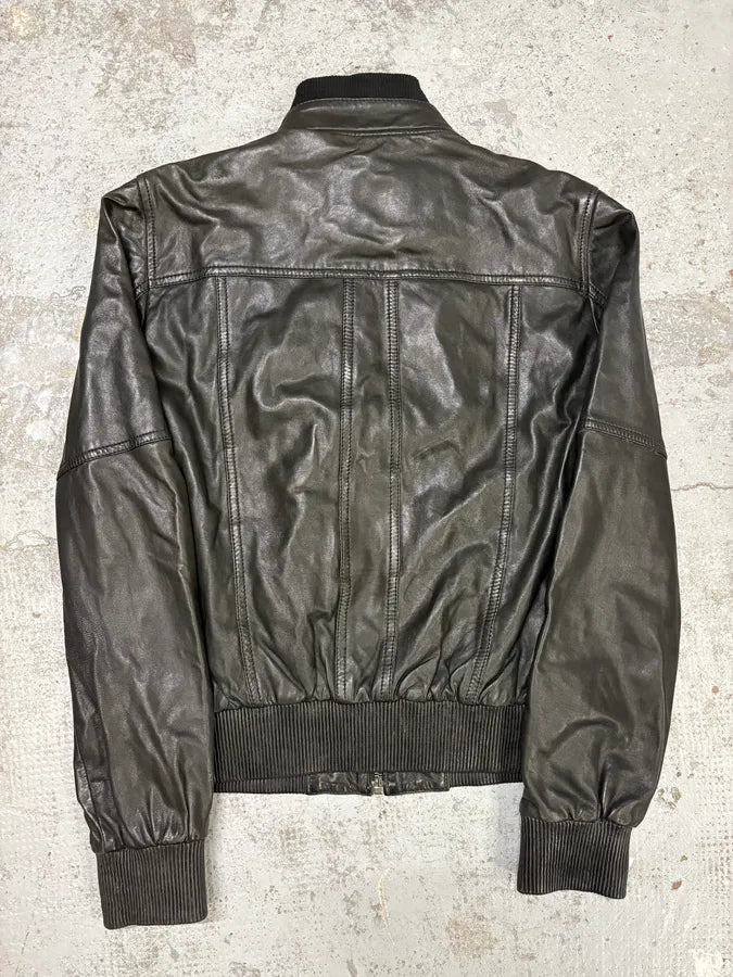 2000s Dolce & Gabbana Zip Black Leather Jacket eumpYqO 5