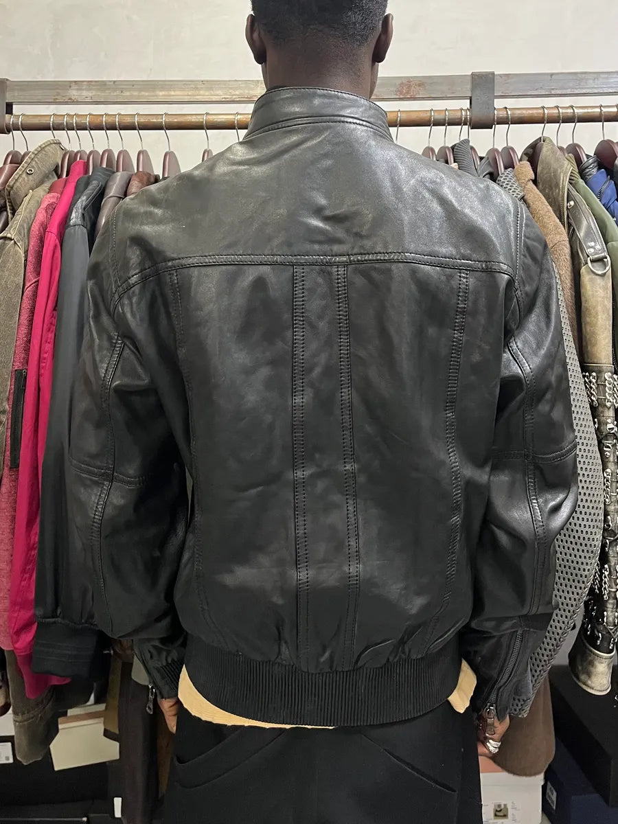 2000s Dolce & Gabbana Zip Black Leather Jacket eumpYqO 2