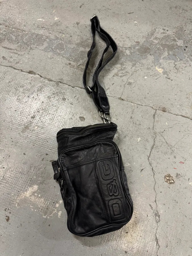 2000s Dolce & Gabbana Zip Cargo Black Leather Shoulder Bag (OS) xGYmrdS 3