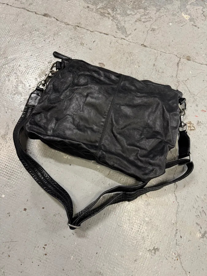 2000s Dolce & Gabbana Zip Cargo Black Leather Shoulder Bag (OS) xGYmrdS 9
