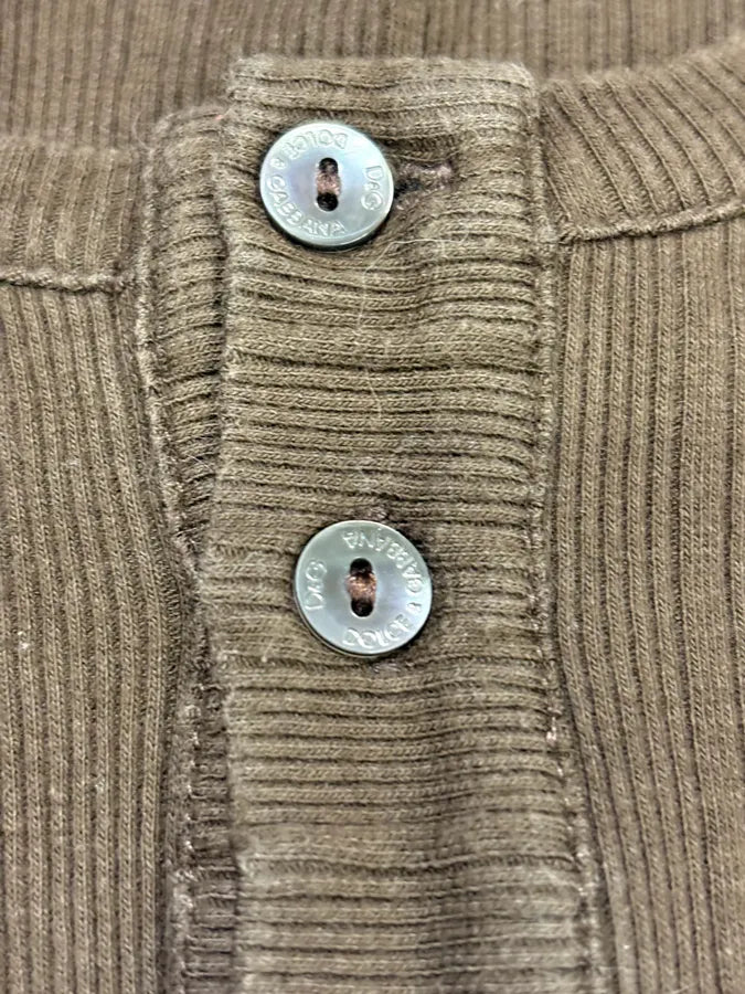 2000s Dolce & Gabbanaa Brown Henley Longsleeves NIoolNq 6