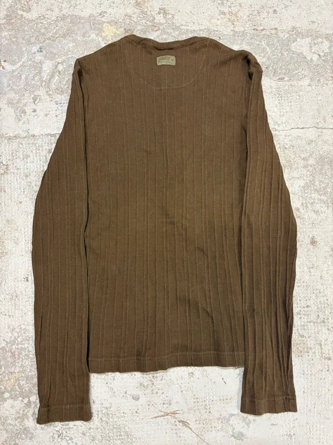 2000s Dolce & Gabbanaa Brown Henley Longsleeves NIoolNq 5