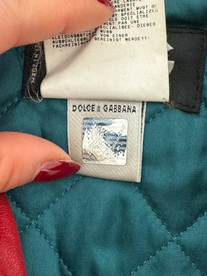 2000s Dolce & Gabbana Blue & Black Racing Biker Leather Jacket MmMNGFs 9