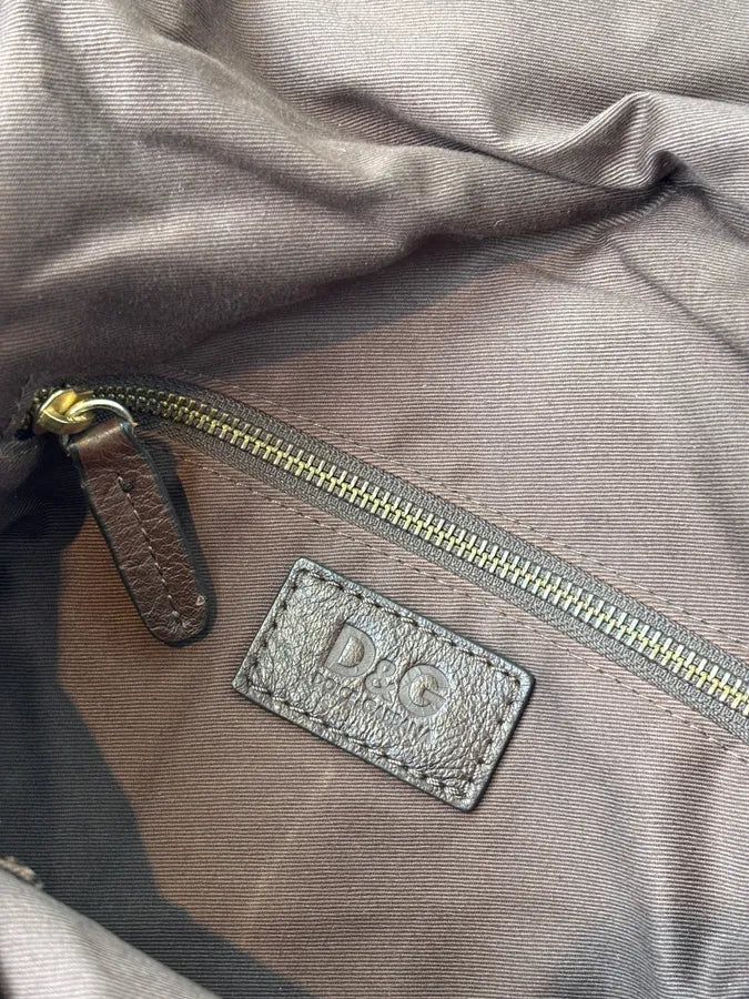 2000s Dolce Gabbana Canvas Leather Studded Shoulder bag  YAFcdVJ 13