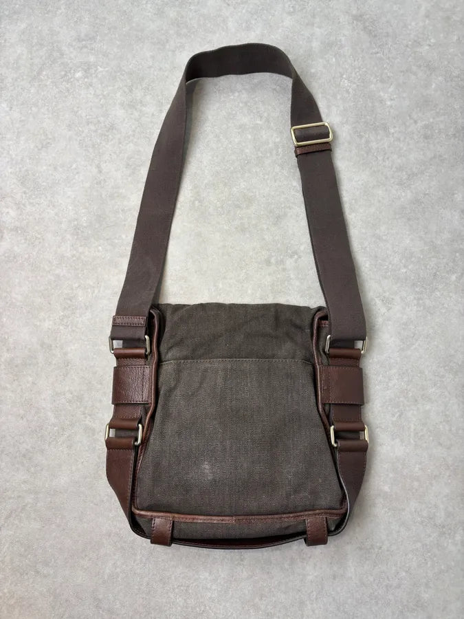 2000s Dolce Gabbana Canvas Leather Studded Shoulder bag  YAFcdVJ 5