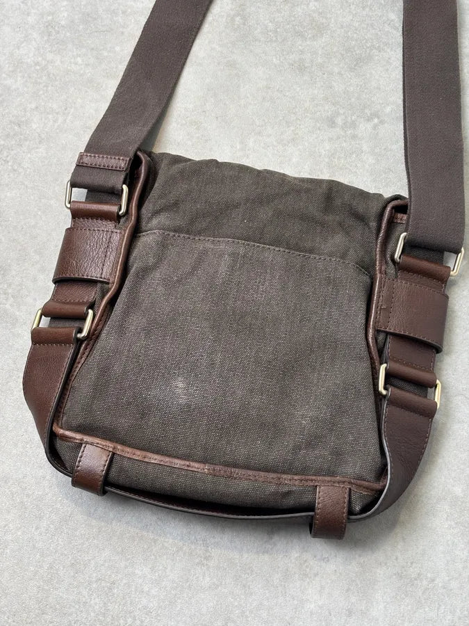 2000s Dolce Gabbana Canvas Leather Studded Shoulder bag  YAFcdVJ 6