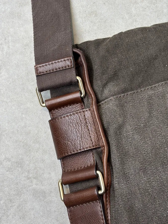 2000s Dolce Gabbana Canvas Leather Studded Shoulder bag  YAFcdVJ 7