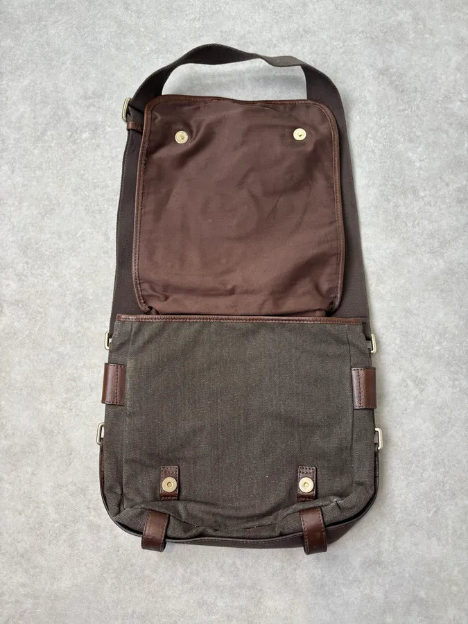 2000s Dolce Gabbana Canvas Leather Studded Shoulder bag  YAFcdVJ 8